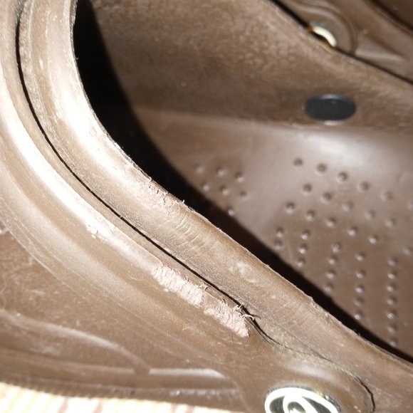 #54 Crocs NWT Brown 11/12-14XL M10-12 Wave Zone: "scratches" on 1 moveable part - Picture 9 of 11